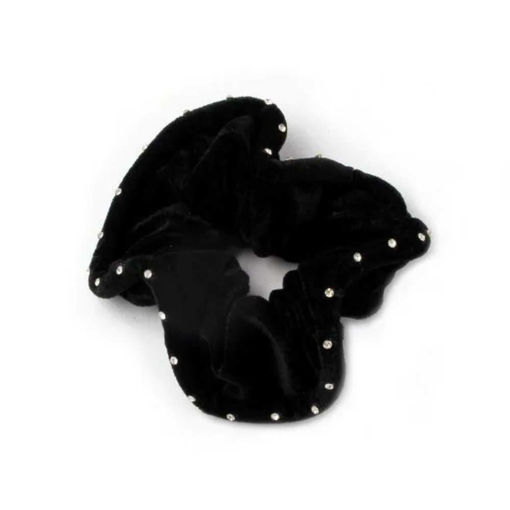 Picture of SCRUNCHIE VELVET BLACK WITH DIAMONDS